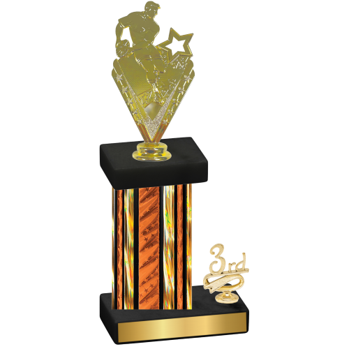 Accented Single Orange Glacier Third Place Rugby Trophy