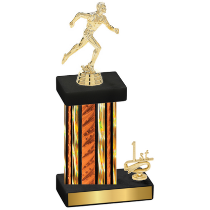 Accented Single Orange Glacier First Place Running Trophy