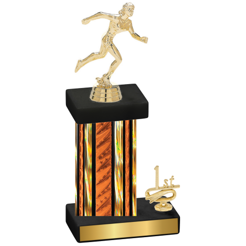 Accented Single Orange Glacier First Place Running Trophy