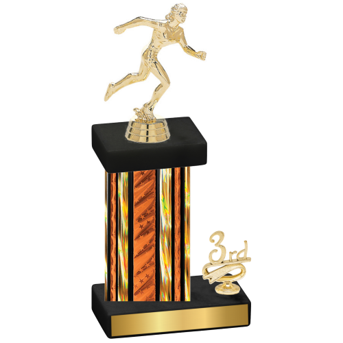 Accented Single Orange Glacier Third Place Running Trophy