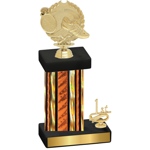 Accented Single Orange Glacier First Place Running Trophy