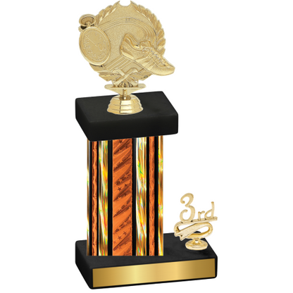 Accented Single Orange Glacier Third Place Running Trophy