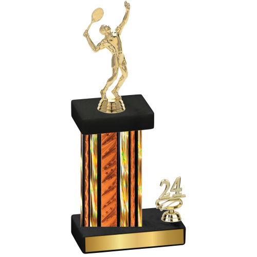 Accented Single Orange Glacier Year Tennis Trophy