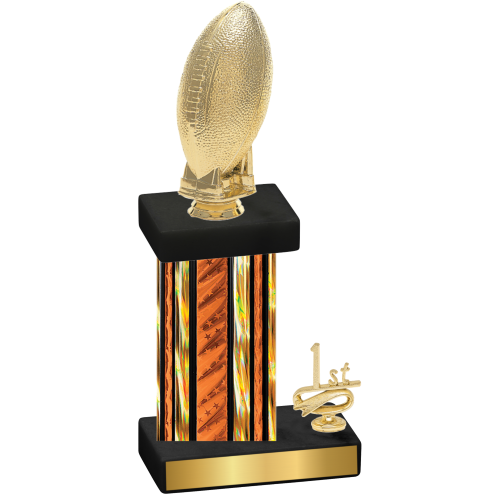 Accented Single Orange Glacier First Place Football Trophy