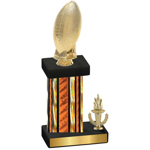 Accented Single Orange Glacier Victory Football Trophy