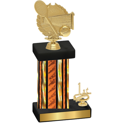 Accented Single Orange Glacier First Place Tennis Trophy