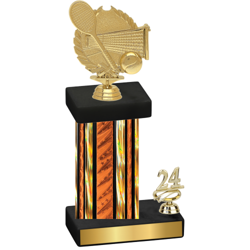 Accented Single Orange Glacier Year Tennis Trophy