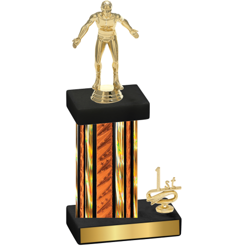 Accented Single Orange Glacier First Place Wrestling Trophy