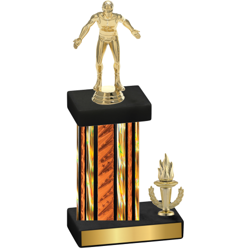 Accented Single Orange Glacier Victory Wrestling Trophy