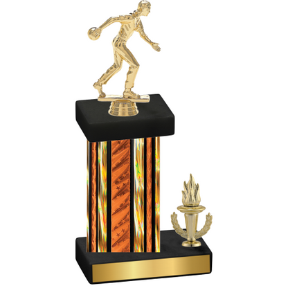 Accented Single Orange Glacier Victory Bowling Trophy