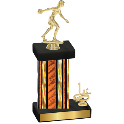 Accented Single Orange Glacier First Place Bowling Trophy