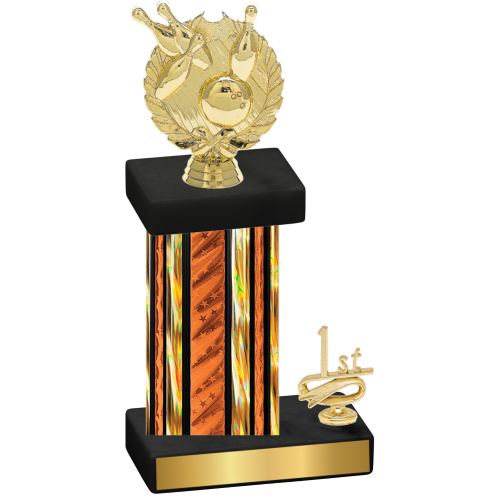 Accented Single Orange Glacier First Place Bowling Trophy