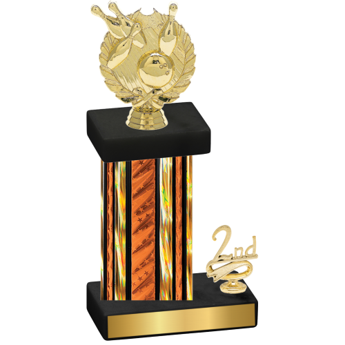 Accented Single Orange Glacier Second Place Bowling Trophy