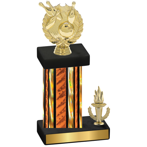 Accented Single Orange Glacier Victory Bowling Trophy