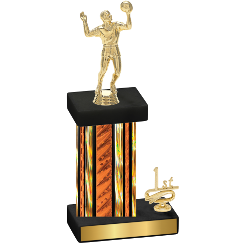 Accented Single Orange Glacier First Place Volleyball Trophy