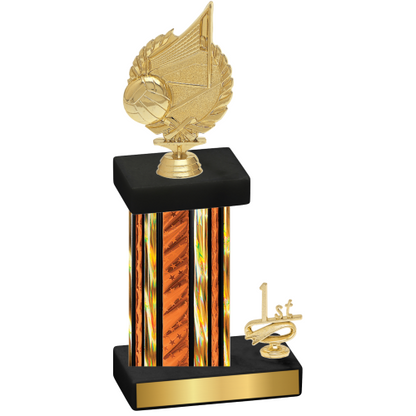 Accented Single Orange Glacier First Place Volleyball Trophy