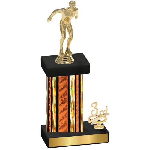 Accented Single Orange Glacier Third Place Swimming Trophy