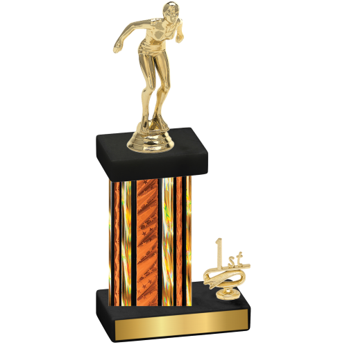 Accented Single Orange Glacier First Place Tennis Trophy