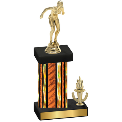 Accented Single Orange Glacier Victory Tennis Trophy