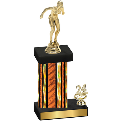 Accented Single Orange Glacier Year Tennis Trophy