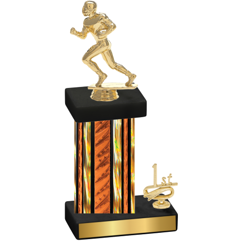 Accented Single Orange Glacier First Place Football Trophy