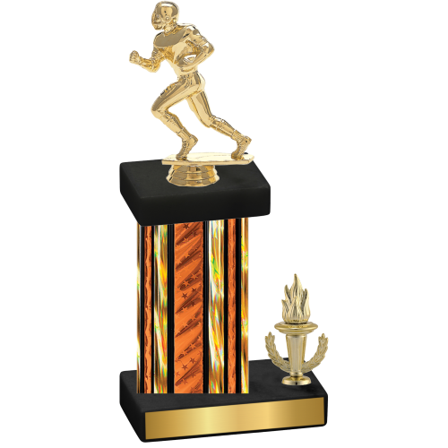 Accented Single Orange Glacier Victory Football Trophy