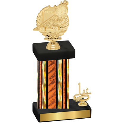 Accented Single Orange Glacier First Place Swimming Trophy