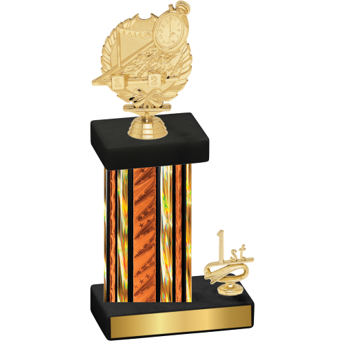 Accented Single Orange Glacier First Place Swimming Trophy