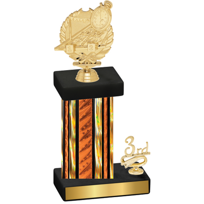 Accented Single Orange Glacier Third Place Swimming Trophy
