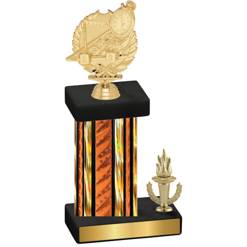 Accented Single Orange Glacier Victory Swimming Trophy