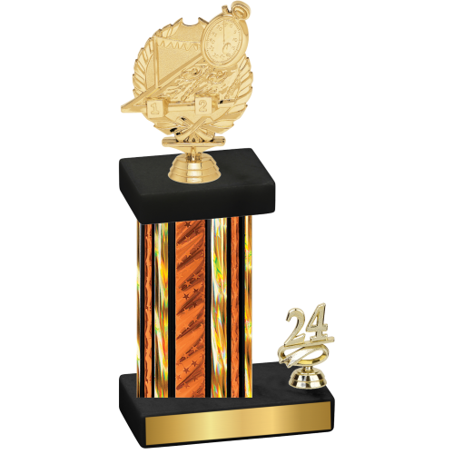 Accented Single Orange Glacier Year Swimming Trophy