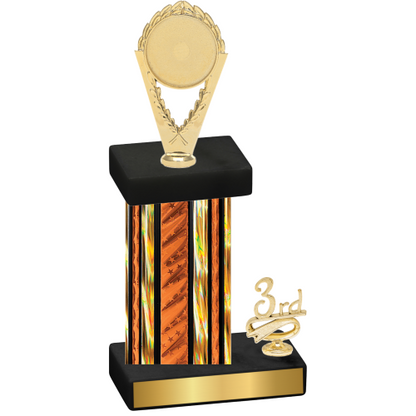 Accented Single Orange Glacier Third Place Insert Trophy