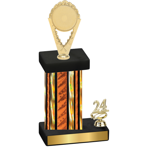 Accented Single Orange Glacier Year Insert Trophy