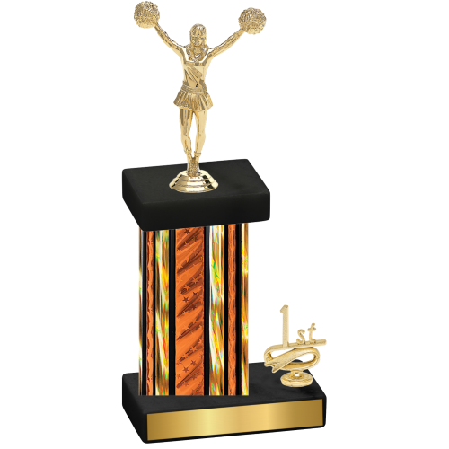 Accented Single Orange Glacier First Place Cheerleading Trophy