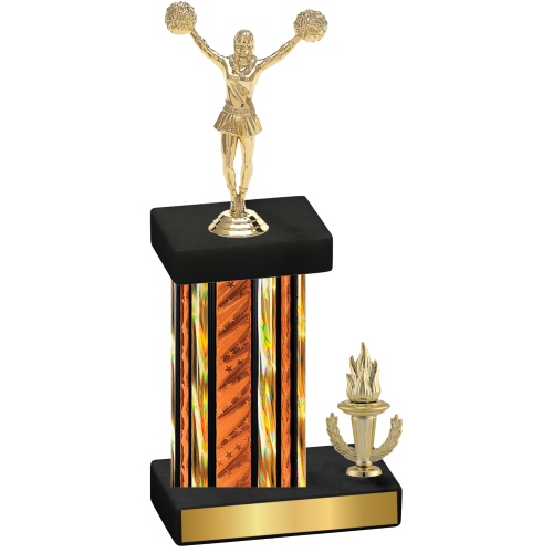 Accented Single Orange Glacier Victory Cheerleading Trophy