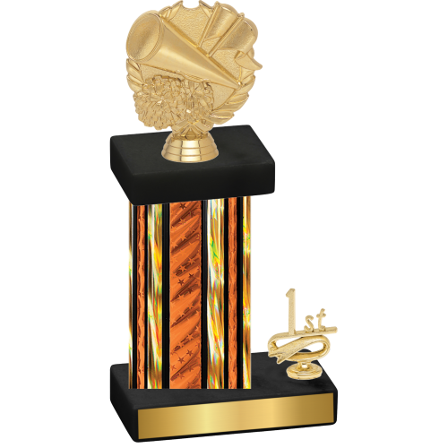 Accented Single Orange Glacier First Place Cheerleading Trophy