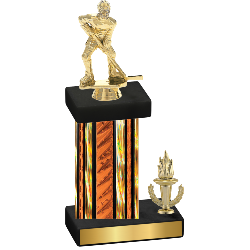 Accented Single Orange Glacier Victory Hockey Trophy