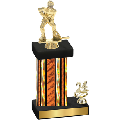 Accented Single Orange Glacier Year Hockey Trophy