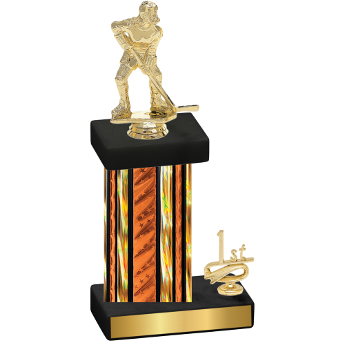 Accented Single Orange Glacier First Place Hockey Trophy