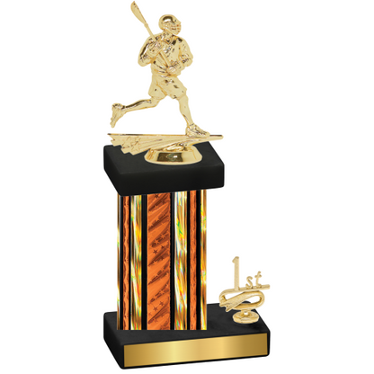 Accented Single Orange Glacier First Place Lacrosse Trophy