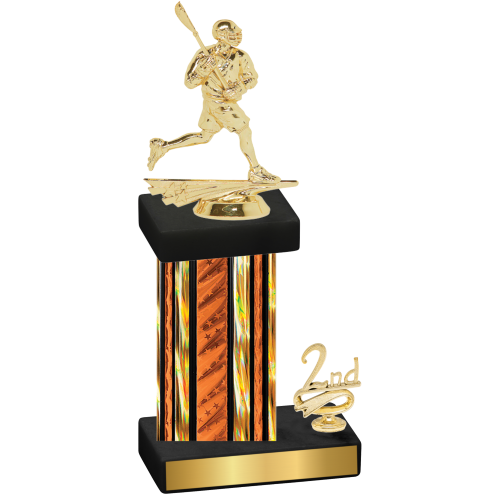 Accented Single Orange Glacier Second Place Lacrosse Trophy