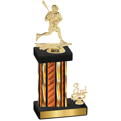Accented Single Orange Glacier Third Place Lacrosse Trophy
