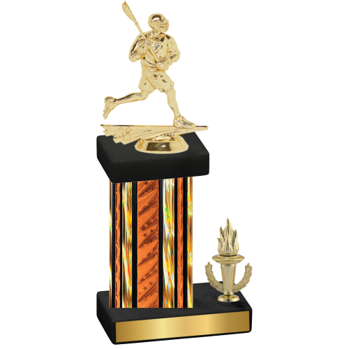 Accented Single Orange Glacier Victory Lacrosse Trophy