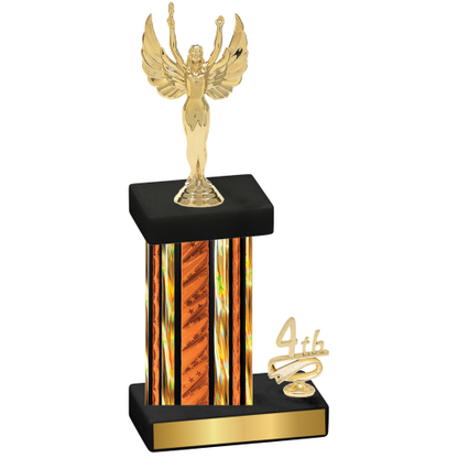 Accented Single Orange Glacier Fourth Place Victory Trophy