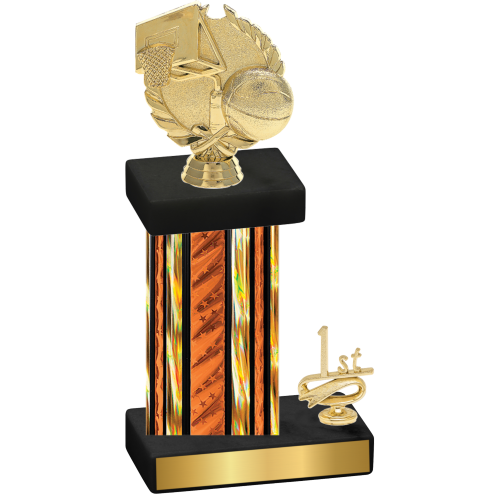 Accented Single Orange Glacier First Place Basketball Trophy