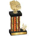 Accented Single Orange Glacier Fourth Place Basketball Trophy