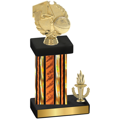 Accented Single Orange Glacier Victory Basketball Trophy