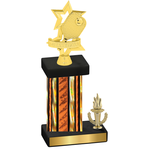 Accented Single Orange Glacier Victory Pickleball Trophy