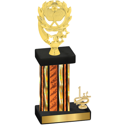 Accented Single Orange Glacier First Place Pickleball Trophy