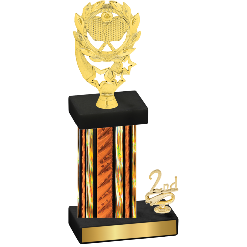 Accented Single Orange Glacier Second Place Pickleball Trophy